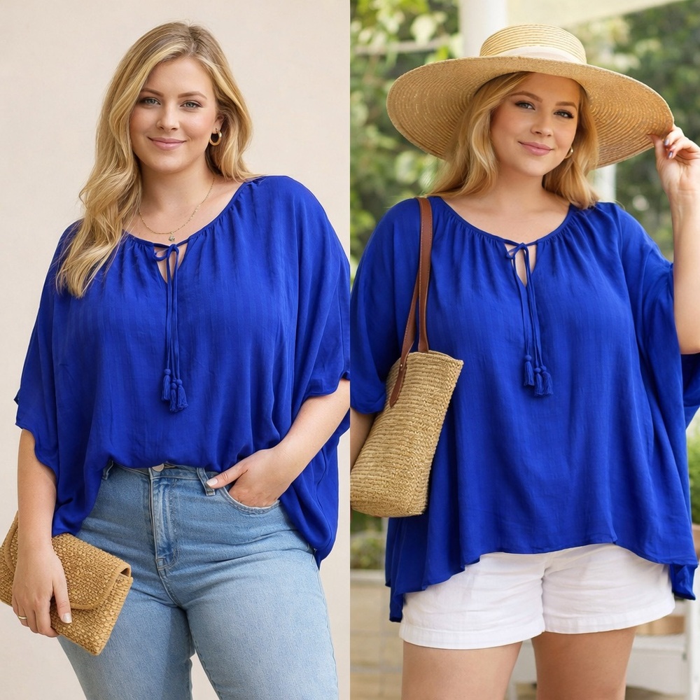 Royal Blue Women's Oversized Blouse